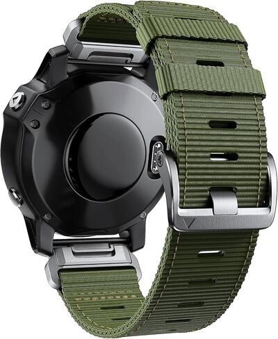 سوار ساعة 22 مم/ 26 مم لـ Garmin، حزام رياضي من النايلون متين للغاية وسريع التركيب لسلسلة fēnix/Forerunner/Approach/MARQ/quatix /D2 in Kuwait