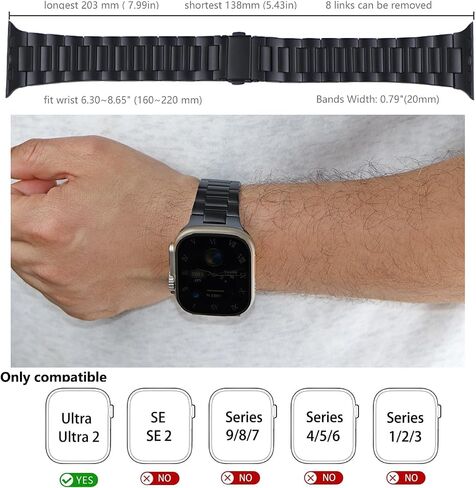 Compatible Stainless Steel Apple Watch Band 49mm 45mm 44mm 42mm, Thin Metal Link Bracelet for Apple Watch Wristbands Men Women, Link Band for iWatch Ultra Series 8/7/6/5/4/3 SE, Golden in Saudi Arabia