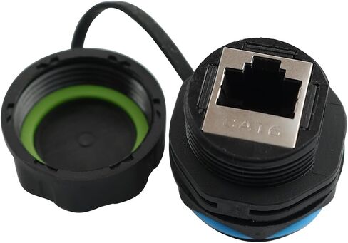 RJ45 Panel Mount Waterproof Connector Lonlonty IP68 Shielded Industrial Panel Mount Bulkhead Ethernet LAN Pass Through Connector in Saudi Arabia
