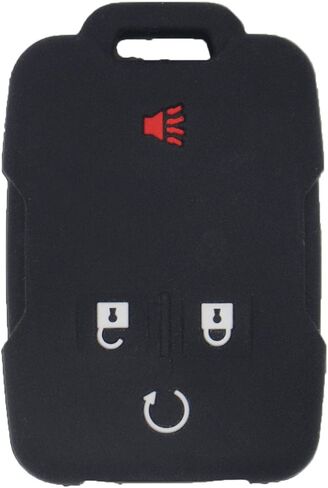 2pcs Silicone 4 Buttons Smart Key Fob Cover Remote Keyless Entry Bag Compatible with Chevrolet Silverado Colorado 2017 2018 M3N32337100 13577770 13577771 GMC Sierra Yukon Cadillac, Black+Blue in Kuwait