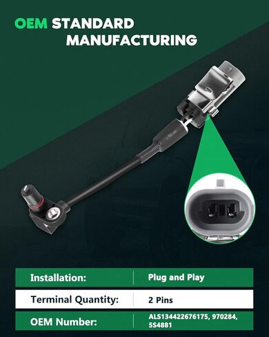 مستشعر سرعة عجلة ABS أمامي يسار أو يمين من SCITOO مناسب لـ 2005 2006 لسيارة شيفروليه إكوينوكس، 2006 لسيارة بونتياك تورنت، 2002 2003 2004 2005 2006 2007 لسيارة Saturn Vue ALS1344 in Kuwait