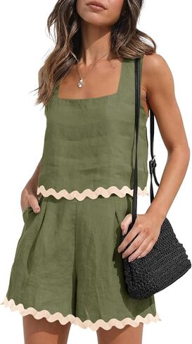 Imily Bela Women's 2 Piece Shorts Sets Summer Vacation Outfits Beach Loungewear in Saudi Arabia