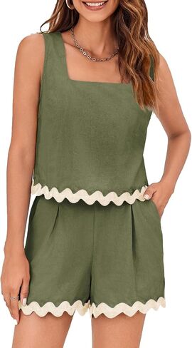 Imily Bela Women's 2 Piece Shorts Sets Summer Vacation Outfits Beach Loungewear in Saudi Arabia