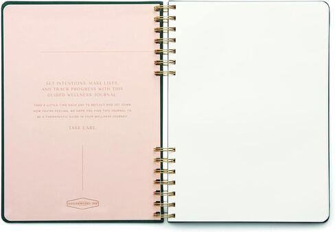 دفتر ملاحظات Designworks Ink Pink Take Care Spiral Mindbeing Notebook موجه للامتنان والصحة، مخطط يومي غير مؤرخ مع نصائح وملصقات للعناية الذاتية والأنشطة، 7.5 بوصة × 10.25 بوصة in Kuwait