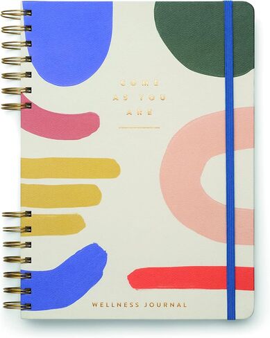 DesignWorks Ink Green Live Well Spiral Mindfulness Notebook Guided Gratitude and Wellness Journal Undated Daily Planner With Self Care and Activity Prompts and Stickers, 7.5" x 10.25 in Saudi Arabia