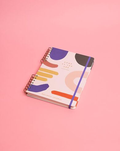 DesignWorks Ink Green Live Well Spiral Mindfulness Notebook Guided Gratitude and Wellness Journal Undated Daily Planner With Self Care and Activity Prompts and Stickers, 7.5" x 10.25 in Saudi Arabia