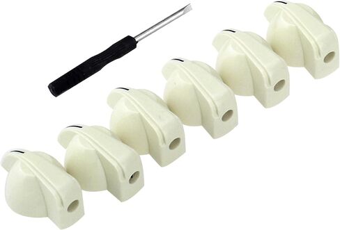 Musiclily Pro Imperial Inch Size Guitar Amplifier Effect Pedal Chicken Head Pointer Knobs with Set Screw, Aged White (Set of 6) in Saudi Arabia