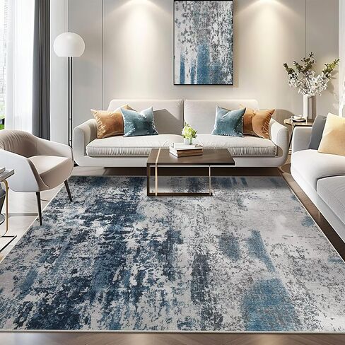 Small Area Rug for Entryway, 2x3 Ultra-Thin Washable Abstract Rugs Non-Slip Bathroom Rug Front Door Mat Indoor Entrance Modern Soft Faux Wool Kitchen Sink Rug Floor Accent Throw Carpet for Bedside in Kuwait