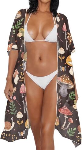 Womens Kimono Swimsuit Coverups Casual Loose Long Bathing Suit Cover Up Summer Beach Coverup in Saudi Arabia