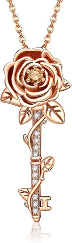 Key Necklace for Women 925 Sterling Silver Tree of Life/Daisy/Rose/Sunflower Necklace Key Pendant Jewelry Gifts for Women with 18"+2" Cable Chain in Saudi Arabia