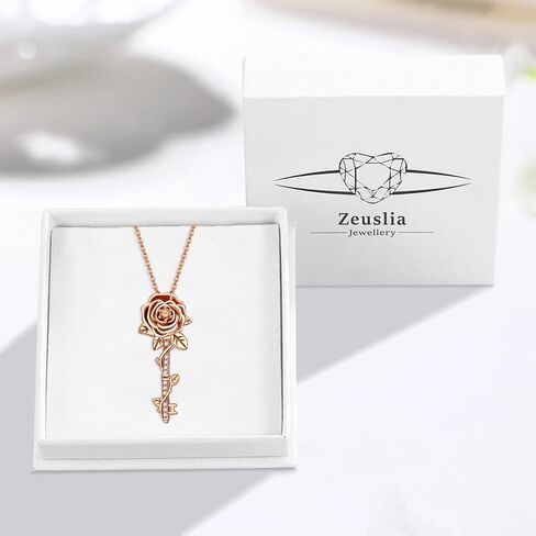 Key Necklace for Women 925 Sterling Silver Tree of Life/Daisy/Rose/Sunflower Necklace Key Pendant Jewelry Gifts for Women with 18"+2" Cable Chain in Saudi Arabia
