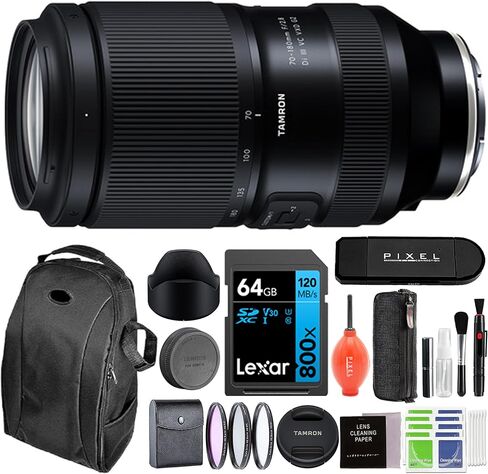 Tamron 70-180mm F/2.8 Di III VC VXD G2 for Sony E-Mount Full Frame Mirrorless Cameras with Advanced Accessories & Travel Bundle | AFA065S-700 | tamron 70-180 g2 in Saudi Arabia
