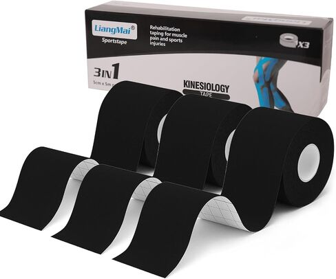 Kinesiology Tape,Hypoallergenic and Waterproof Kinesiology Tape for Muscle Pain Relief and Joint Support,Free-Cutting Elastic Athletic Tape (3 Rolls) in Saudi Arabia