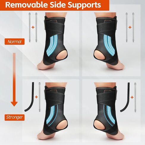 Ankle Brace for Men Women - Adjustable Foot Brace for Sprained Ankle Injury Recovery, Copper Ankle Support Stabilizer with Metal Springs Support for Basketball Volleyball Football Running in Saudi Arabia