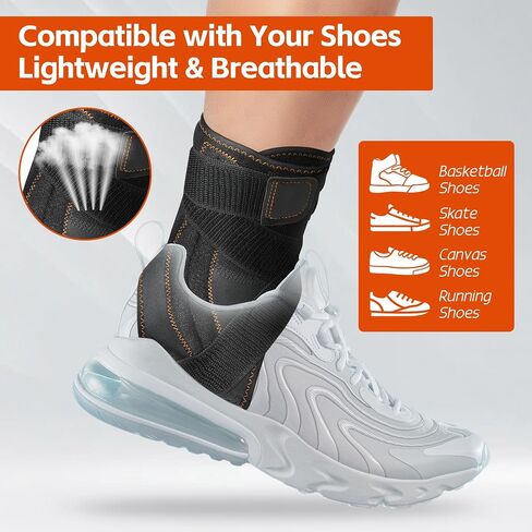 Ankle Brace for Men Women - Adjustable Foot Brace for Sprained Ankle Injury Recovery, Copper Ankle Support Stabilizer with Metal Springs Support for Basketball Volleyball Football Running in Saudi Arabia
