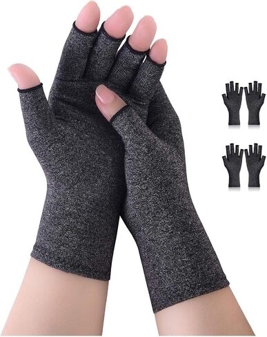 Donfri 2 Pairs Arthritis Compression Gloves Fingerless Gloves for Women Men,Arthritis Pain Relief,Rheumatoid Arthritis,Osteoarthritis, Raynauds, Carpal Tunnel Relief (Anti-Slip, S) in Saudi Arabia