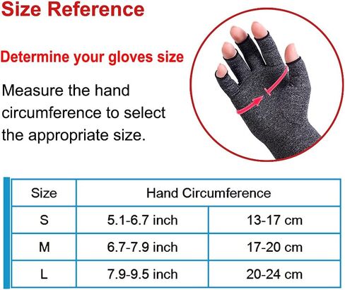 Donfri 2 Pairs Arthritis Compression Gloves Fingerless Gloves for Women Men,Arthritis Pain Relief,Rheumatoid Arthritis,Osteoarthritis, Raynauds, Carpal Tunnel Relief (Anti-Slip, S) in Saudi Arabia