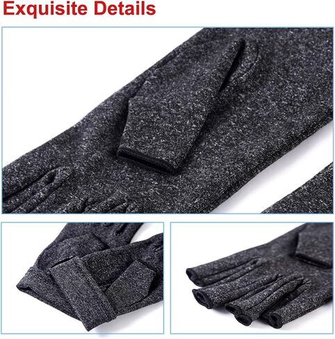 Donfri 2 Pairs Arthritis Compression Gloves Fingerless Gloves for Women Men,Arthritis Pain Relief,Rheumatoid Arthritis,Osteoarthritis, Raynauds, Carpal Tunnel Relief (Anti-Slip, S) in Saudi Arabia