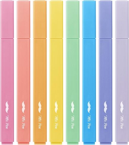 Mr. Pen- Aesthetic Highlighters, 8 pcs, Chisel Tip, Assorted Colors, Cute Highlighters Assorted Colors, Bible Highlighters and Pens No Bleed, No Bleed Highlighters for Bible Pages No Bleed in Saudi Arabia