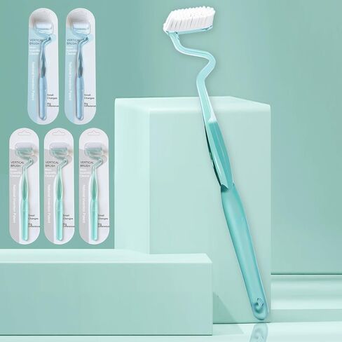 S-Shape Toothbrush Scientific Vertical Brush for Adults Men and Women Soft-Bristled Tongue Coating Interdental Brush for Cleaning and Massaging Gums Extra Clean Soft Toothbrush (1 Pcs Green) in Saudi Arabia