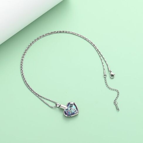 Yinplsmemory Sea Turtle Urn Necklaces for Ashes for Women Men Stainless Steel Crystal Heart Urn Locket Pendant Keepsake Memorial Cremation Jewelry in Saudi Arabia