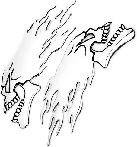 motorcycle tank decals, Skull Motorcycle Tank Sticker Skull Gas Tank Motorcycle Stickers 2PCS Fuel Tank Sticker 3D Universal Flame Skull Decal Decorations for Motorcycle(A) in Saudi Arabia