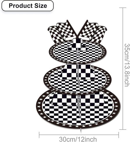 Race Car Cupcake Stand Race Cars Birthday Party Supplies 3-Tier Cardboard Cupcake Stand for 12 Cupcakes Cars Theme Birthday Party Decorations in Saudi Arabia