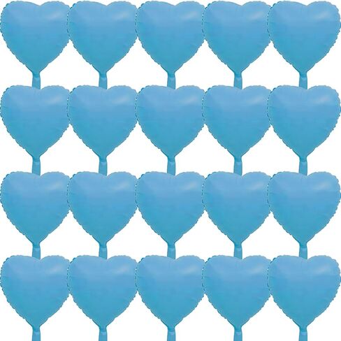10 Pcs 20 Inch Blue Heart Balloons Foil Heart shaped Balloons Helium Mylar Balloons Foil Balloon for Women Kids Valentines Day Decoration Birthday Wedding Proposal Bridal Party Decor in Saudi Arabia
