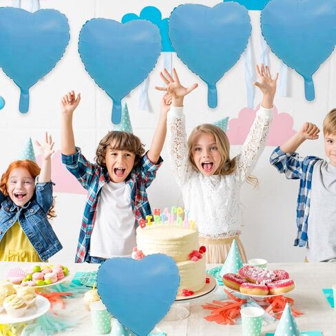 10 Pcs 20 Inch Blue Heart Balloons Foil Heart shaped Balloons Helium Mylar Balloons Foil Balloon for Women Kids Valentines Day Decoration Birthday Wedding Proposal Bridal Party Decor in Saudi Arabia