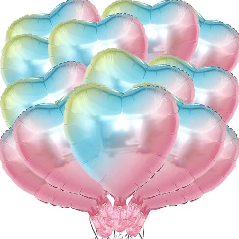 10 Pcs 20 Inch Blue Heart Balloons Foil Heart shaped Balloons Helium Mylar Balloons Foil Balloon for Women Kids Valentines Day Decoration Birthday Wedding Proposal Bridal Party Decor in Saudi Arabia