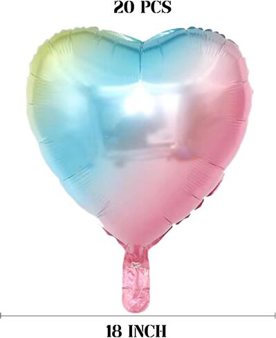 10 Pcs 20 Inch Blue Heart Balloons Foil Heart shaped Balloons Helium Mylar Balloons Foil Balloon for Women Kids Valentines Day Decoration Birthday Wedding Proposal Bridal Party Decor in Saudi Arabia