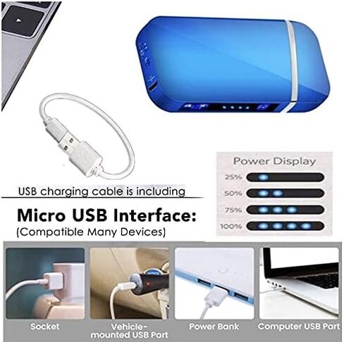ولاعة كهربائية مقاومة للرياح ولاعة لهب USB قابلة لإعادة الشحن ولاعة بلازما خالية من البيوتان للسجائر والشموع والخارجية والداخلية مع طاقة شاشة LED (أزرق) in Saudi Arabia