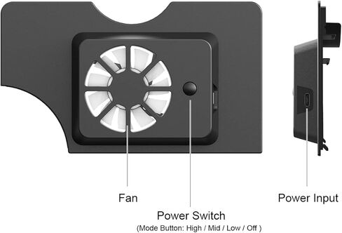 ElecGear Cooling Fan for Nintendo Switch OLED Dock, 3 Speed Replacement Back Cover for Switch New Dock, USB Powered Cooler with LED Lighting in Saudi Arabia