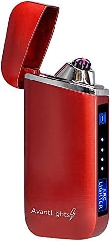 Electric Arc Lighter Windproof Flameless Lighter USB Rechargeable Butane Free Plasma Lighter for Cigarette, Candle, Outdoor, Indoor with LED Display Power (Blue) in Saudi Arabia
