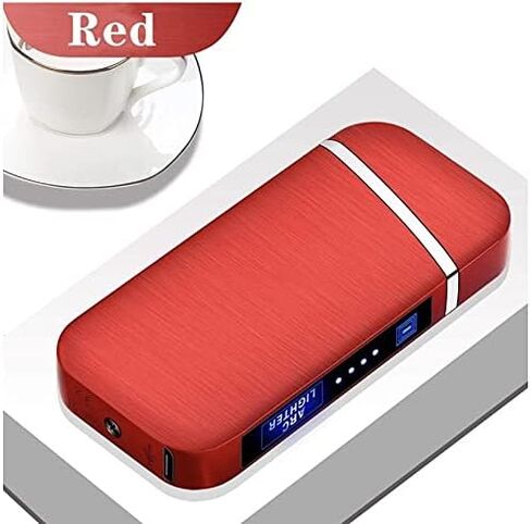 Electric Arc Lighter Windproof Flameless Lighter USB Rechargeable Butane Free Plasma Lighter for Cigarette, Candle, Outdoor, Indoor with LED Display Power (Blue) in Saudi Arabia