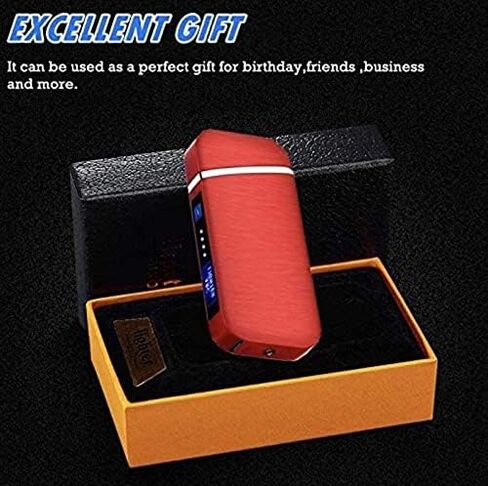 Electric Arc Lighter Windproof Flameless Lighter USB Rechargeable Butane Free Plasma Lighter for Cigarette, Candle, Outdoor, Indoor with LED Display Power (Blue) in Saudi Arabia
