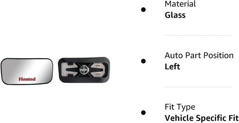 Replacement Door Side Driver Left Upper Main Mirror Glass Heated with Back Plate fit Mercedes Freightliner Sprinter from 2019-Onward in Saudi Arabia