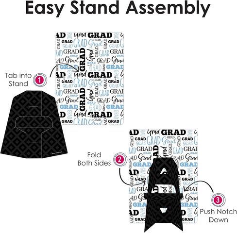 Big Dot of Happiness Black and White Graduation Party Centerpieces - 4x6 Picture Display - Paper Photo Frames - Set of 12 in Saudi Arabia