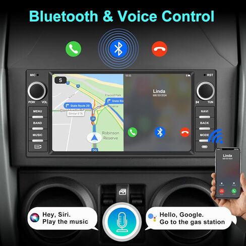 Car Stereo Car Radio for Jeep Wrangler JK Grand Cherokee Patriot Dodge Ram 1500 Caravan Compass Chrysler with Carplay/Android Auto, Bluetooth WiFi GPS Navigator SWC FM/AM, 7 Inch Touch Screen in Kuwait