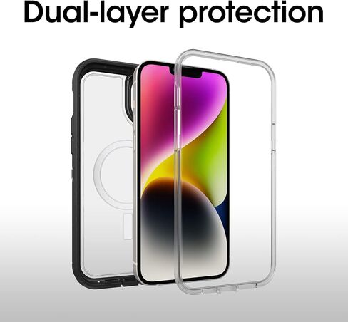 OtterBox iPhone 14 Plus Defender Series XT Case - BLACK , screenless, rugged , snaps to MagSafe, lanyard attachment in Saudi Arabia