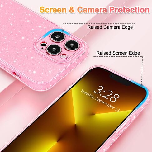 Hython Case for iPhone 11 Pro Case Glitter Cute Sparkly Shiny Bling Sparkle Phone Cases 5.8", Thin Slim Fit Soft TPU Bumper Shockproof Rubber Protective Cover for Women Girls Girly, Black in Saudi Arabia