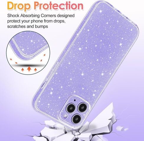 Hython Case for iPhone 11 Pro Case Glitter Cute Sparkly Shiny Bling Sparkle Phone Cases 5.8", Thin Slim Fit Soft TPU Bumper Shockproof Rubber Protective Cover for Women Girls Girly, Black in Saudi Arabia