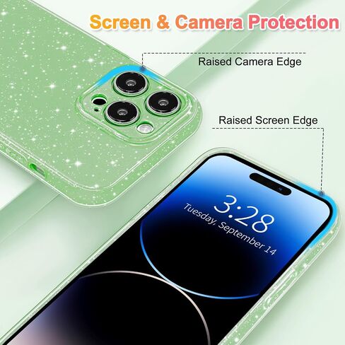 Hython Case for iPhone 11 Pro Case Glitter Cute Sparkly Shiny Bling Sparkle Phone Cases 5.8", Thin Slim Fit Soft TPU Bumper Shockproof Rubber Protective Cover for Women Girls Girly, Black in Saudi Arabia