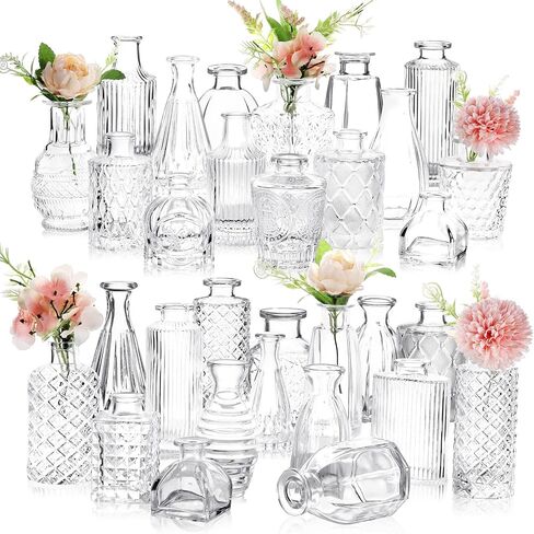 32 قطعة من المزهريات الزجاجية الشفافة للزهور للقطع المركزية والمزهريات الصغيرة بكميات كبيرة لطاولة الزفاف وزهرة المنزل والمزرعة والديكور الريفي in Kuwait