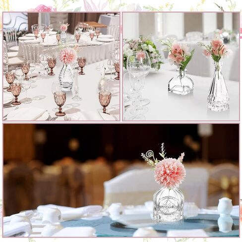 32 قطعة من المزهريات الزجاجية الشفافة للزهور للقطع المركزية والمزهريات الصغيرة بكميات كبيرة لطاولة الزفاف وزهرة المنزل والمزرعة والديكور الريفي in Kuwait