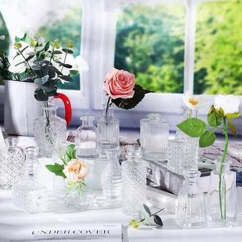 32 قطعة من المزهريات الزجاجية الشفافة للزهور للقطع المركزية والمزهريات الصغيرة بكميات كبيرة لطاولة الزفاف وزهرة المنزل والمزرعة والديكور الريفي in Kuwait