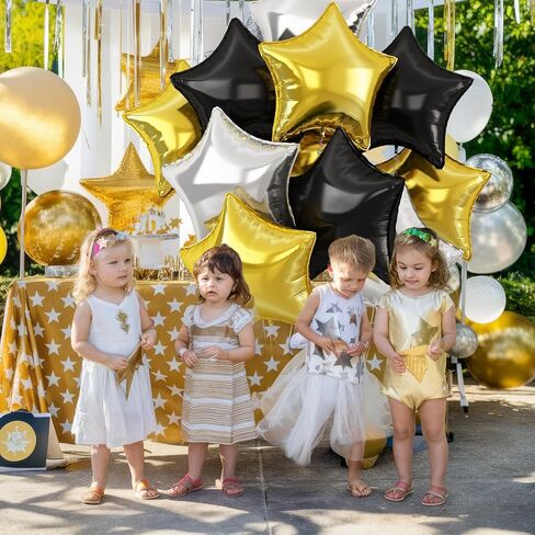 Blue Silver Star Balloons,10Pcs Black Silver Star Shaped Foil Balloons,18Inch Dark Blue Helium Mylar Balloons for Graduation,Brithday,Anniversary,Wedding Party Decorations in Saudi Arabia