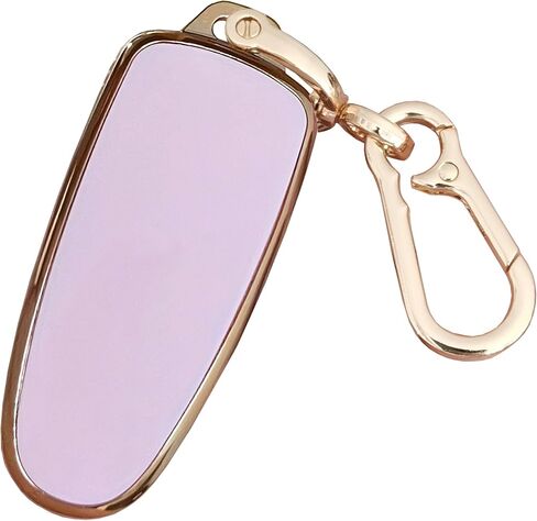لغطاء Ford Key Fob بدون مفتاح عن بعد Smart Key Fob Shell مع سلسلة مفاتيح تناسب Ford C-Max Edge Escape Expedition Explorer Flex Focus Taurus Lincoln MKS MKT MKX Navigator (وردي) in Kuwait