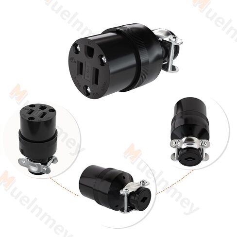 1PCS Extension Cord Ends Electrical Replacement Connector NEMA 5-15R 15A 125V Black Shell 2 Pole 3 Wire Grounding Female Straight Blade Electric Plug Replacement Power Cord Socket,UL Listed. in Saudi Arabia