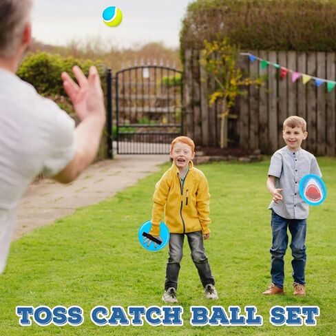 Threan 6 قطع من ألعاب القرش للرمي والالتقاط، مجموعة الكرة والالتقاط تتضمن 6 مجاذيف لصيد سمك القرش و3 كرات للرياضات الخارجية وألعاب الشاطئ وألعاب الشاطئ وألعاب التخييم وألعاب كرة المجداف للأطفال والأسرة in Kuwait